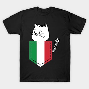 Patriotic Pocket Pussy - Cat Lover -  Italian Patriot T-Shirt